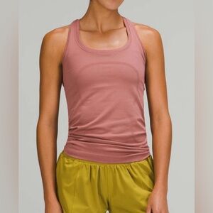 LULU SWIFTLY TECH RACERBACK 2.0, size 8, colour is spiced chai